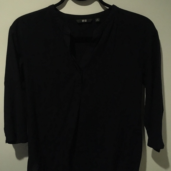 Navy blue Uniqlo blouse XS. MOVING SALE - LAST CHANCE - Picture 2 of 12